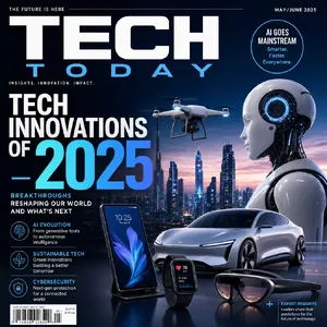 A technology magazine cover featuring the headline 