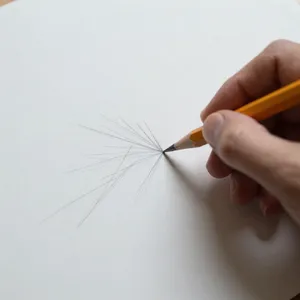 A hand drawing a sketch on paper with a pencil, the hand and pencil tip in clear focus. - Alibaba Z-Image Turbo