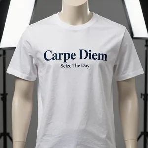 A wrinkled white T-shirt with 