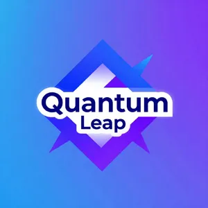 Abstract geometric logo for tech startup 'Quantum Leap', evoking connection & speed, vibrant blue/purple gradient, sharp angles. 'Quantum Leap' as text contained in logo. - Alibaba Z-Image Turbo