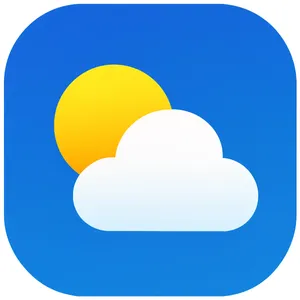 App icon design for a weather app. Minimalist representation of a sun partially behind a stylized cloud, subtle gradient, modern flat style. - Reve Reve 2.1