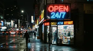 A storefront sign that says 