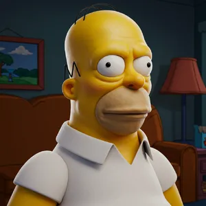 A famous cartoon character (e.g. Homer Simpson) rendered fully photorealistically as if a real human being, accurately preserving recognizable facial features and proportions - Google Imagen 3.0