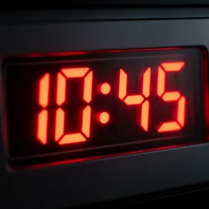 A digital clock display showing the time 