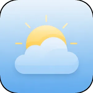 App icon design for a weather app. Minimalist representation of a sun partially behind a stylized cloud, subtle gradient, modern flat style. - Google Imagen 4.0 Ultra