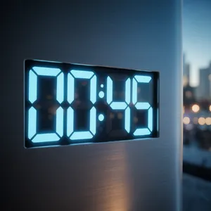 A digital clock display showing the time 