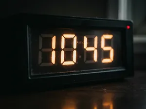 A digital clock display showing the time 
