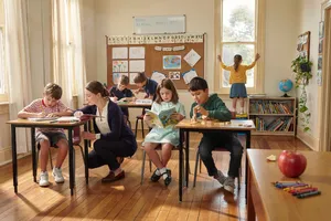 A school classroom of children and a teacher, each student engaged in a different activity. - Ideogram Ideogram 4.0 (Quality)