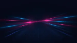 Abstract background graphic, cyberpunk aesthetic, neon pink/blue light trails on dark grid, sense of digital speed, for desktop wallpaper. - Ideogram Ideogram 4.0 (Quality)