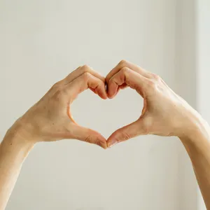 Two hands forming a heart shape together against a plain background. - Ideogram Ideogram 4.0 (Quality)
