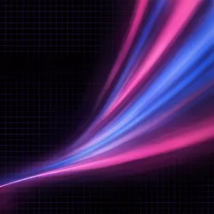 Abstract background graphic, cyberpunk aesthetic, neon pink/blue light trails on dark grid, sense of digital speed, for desktop wallpaper. - Krea Krea 2 Large