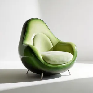 An armchair designed in the shape of an avocado, presented in a contemporary product photography style with professional studio lighting against a minimalist background. - Krea Krea 2 Large