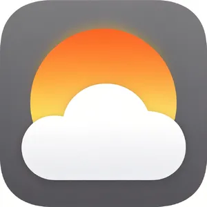 App icon design for a weather app. Minimalist representation of a sun partially behind a stylized cloud, subtle gradient, modern flat style. - Krea Krea 2 Large