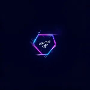 Abstract geometric logo for tech startup 'Quantum Leap', evoking connection & speed, vibrant blue/purple gradient, sharp angles. 'Quantum Leap' as text contained in logo. - Minimax MiniMax Image-01