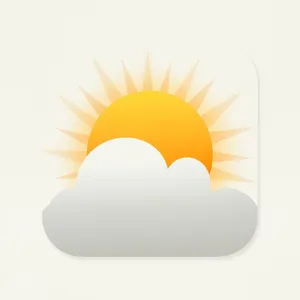 App icon design for a weather app. Minimalist representation of a sun partially behind a stylized cloud, subtle gradient, modern flat style. - Minimax MiniMax Image-01
