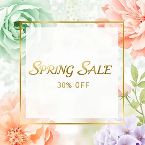 Instagram post graphic: 'SPRING SALE 30% OFF'. Floral background, pastel colors, elegant serif font style visually integrated. - Minimax MiniMax Image-01