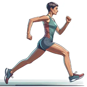 A runner mid-stride in a full-body action shot, limbs in motion and well-defined. - OpenAI DALL-E 3