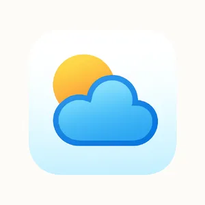 App icon design for a weather app. Minimalist representation of a sun partially behind a stylized cloud, subtle gradient, modern flat style. - OpenAI ChatGPT 4o