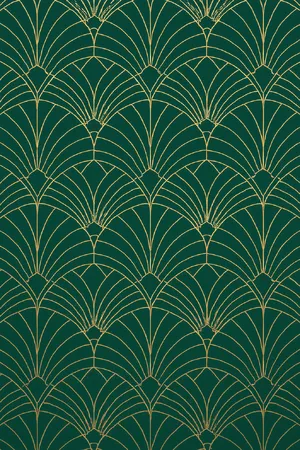 Seamless geometric pattern, Art Deco style, gold lines on deep emerald green background, high resolution texture for print. - OpenAI ChatGPT 4o