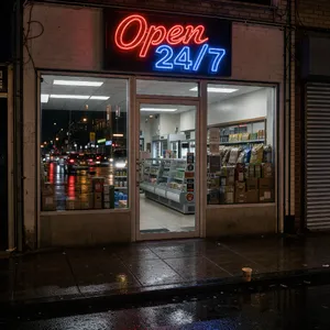 A storefront sign that says 