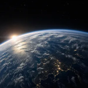 Photorealistic aerial photograph clearly showing the edge of the Earth from space, capturing realistic curvature, atmosphere, and sunlight reflections - Microsoft MAI-Image-2.6