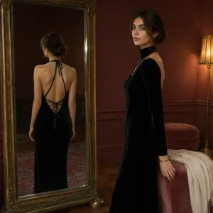 A person standing before a mirror, with their front and reflected back both visible. - Alibaba Qwen-Image-3.0-Pro