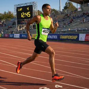 A runner mid-stride in a full-body action shot, limbs in motion and well-defined. - Alibaba Qwen-Image-3.0-Pro