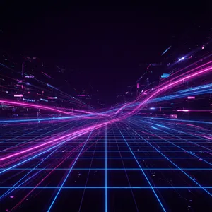Abstract background graphic, cyberpunk aesthetic, neon pink/blue light trails on dark grid, sense of digital speed, for desktop wallpaper. - Alibaba Qwen-Image-3.0-Pro