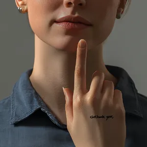 Photorealistic close-up portrait of a person clearly performing the American Sign Language gesture for 