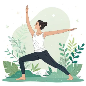 A yoga practitioner in a complex pose, arms and legs fully extended (full-body view). - Recraft Recraft V3