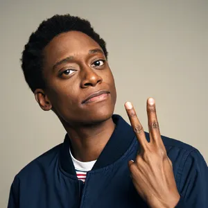Photorealistic close-up portrait of a person clearly performing the American Sign Language gesture for 
