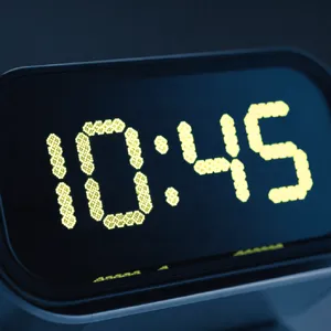 A digital clock display showing the time 