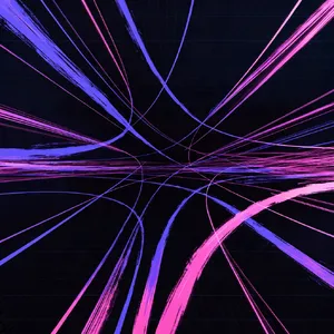 Abstract background graphic, cyberpunk aesthetic, neon pink/blue light trails on dark grid, sense of digital speed, for desktop wallpaper. - Recraft Recraft V4.1