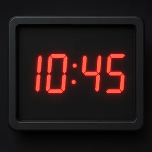 A digital clock display showing the time 