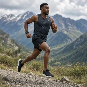 A runner mid-stride in a full-body action shot, limbs in motion and well-defined. - XAI Grok Imagine 2.0