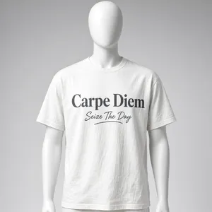 A wrinkled white T-shirt with 