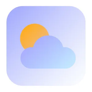 App icon design for a weather app. Minimalist representation of a sun partially behind a stylized cloud, subtle gradient, modern flat style. - XAI Grok Imagine 2.0
