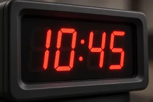A digital clock display showing the time 