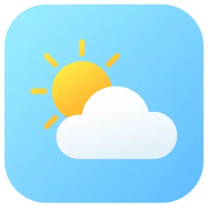 App icon design for a weather app. Minimalist representation of a sun partially behind a stylized cloud, subtle gradient, modern flat style. - XAI Grok Imagine 2.0 (Preview)