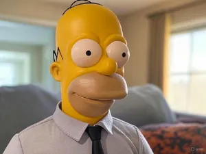 A famous cartoon character (e.g. Homer Simpson) rendered fully photorealistically as if a real human being, accurately preserving recognizable facial features and proportions - XAI Grok 2 Image