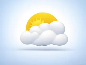 App icon design for a weather app. Minimalist representation of a sun partially behind a stylized cloud, subtle gradient, modern flat style. - XAI Grok 2 Image