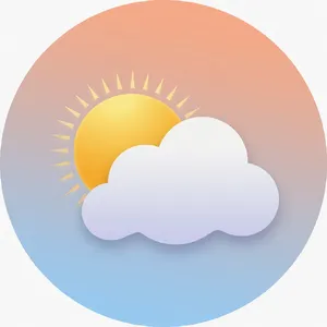 App icon design for a weather app. Minimalist representation of a sun partially behind a stylized cloud, subtle gradient, modern flat style. - XAI Grok Imagine (Quality)