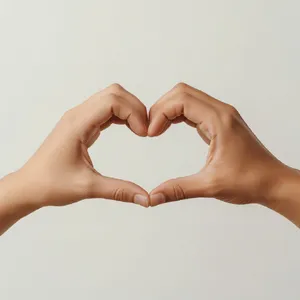 Two hands forming a heart shape together against a plain background. - XAI Grok Imagine
