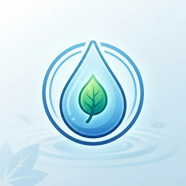 Visual element for an infographic about water conservation. Stylized water droplet icon… - Google Nano Banana 2 Lite