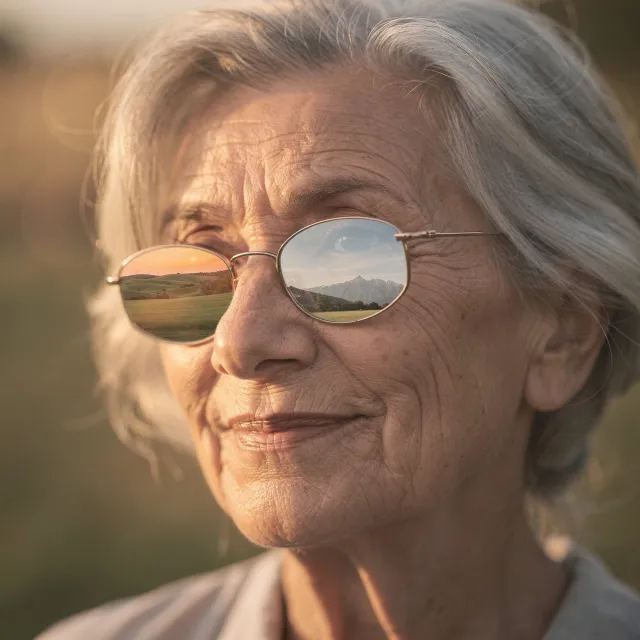 A ultra high-resolution portrait of an elderly woman with silver hair and bifocal… - Black Forest Labs FLUX.2 Max