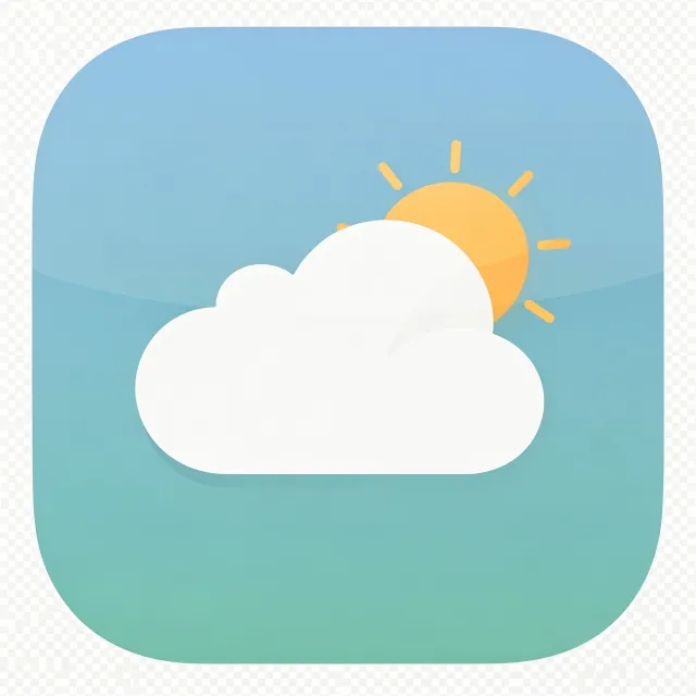 App icon design for a weather app. Minimalist representation of a sun partially behind a… - Black Forest Labs FLUX.2 Max