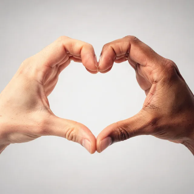 Two hands forming a heart shape together against a plain background. - FLUX.2 Max