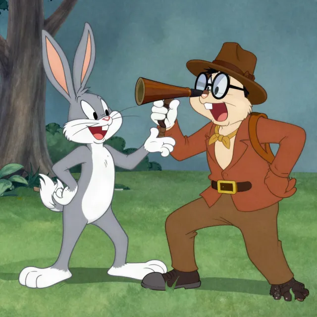A Looney Tunes-inspired cartoon scene of a clever rabbit tricking a hunter - Alibaba Z-Image Turbo
