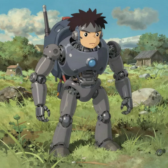 A mechanical creature in a polluted landscape. Capture the visual aesthetic of 'Nausicaä'… - Alibaba Z-Image Turbo