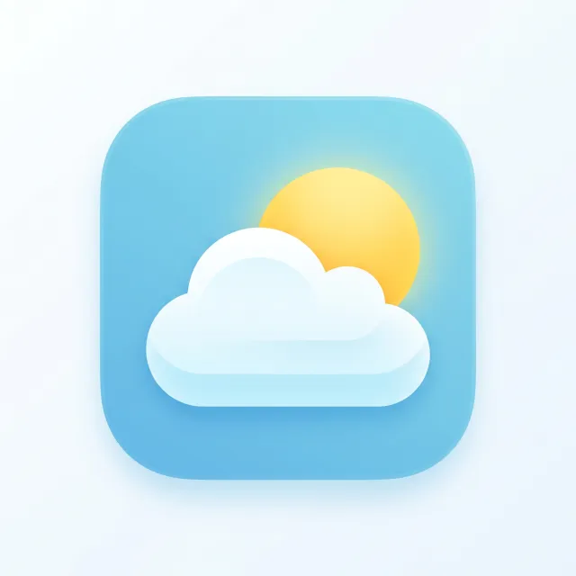 App icon design for a weather app. Minimalist representation of a sun partially behind a… - Google Nano Banana 2